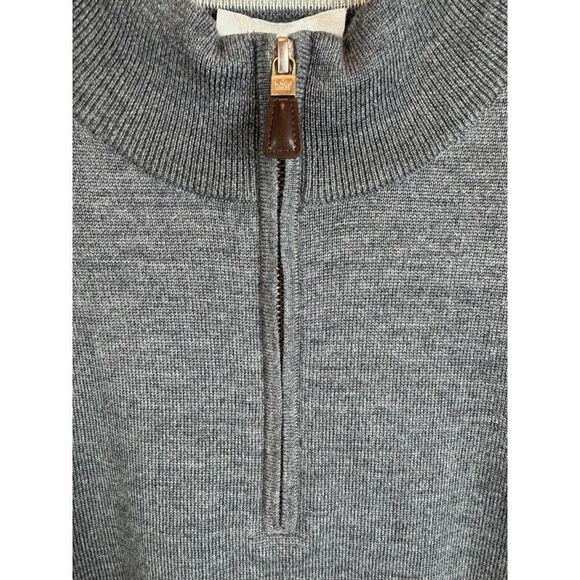 PETER MILLAR mens gray merino wool silk 1/3 zip knit sweater pullover size XXL - Picture 2 of 12